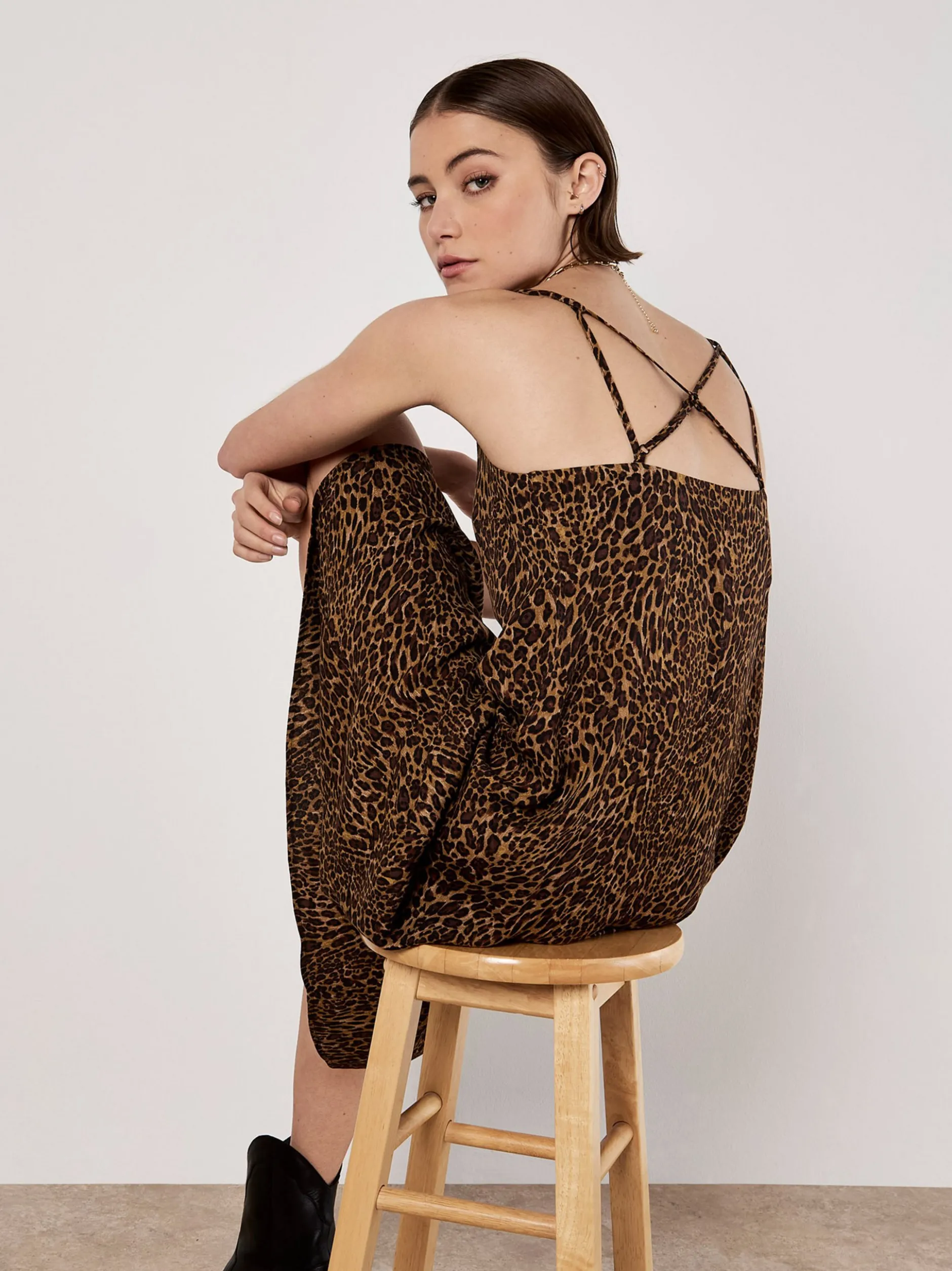 Apricot Damen Midikleid in braun mehrfarbig