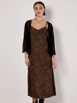 Apricot Damen Midikleid in braun mehrfarbig