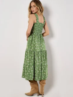 Apricot Damen Midikleid in grün - Ausschnitt: Karree