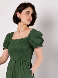 Apricot Damen Midikleid in grün - Länge: midi