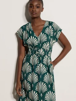 Apricot Damen Midikleid in grün - Länge: midi
