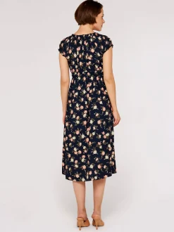 Apricot Damen Midikleid in marine blau - Länge: midi