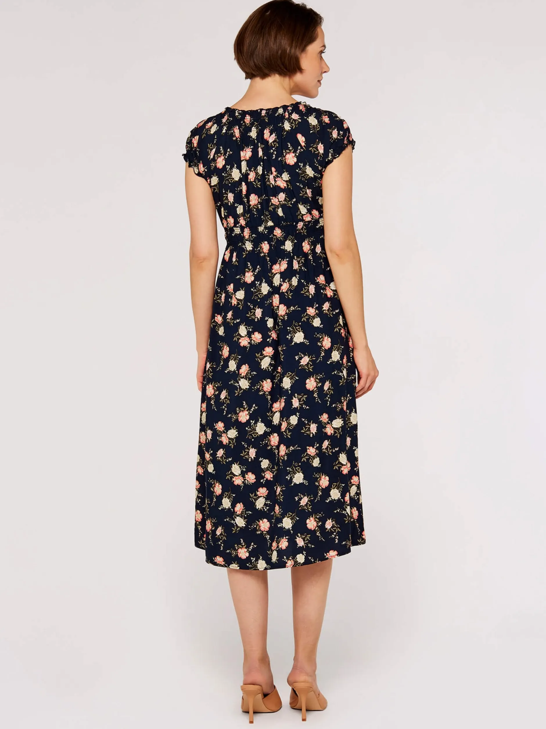 Apricot Damen Midikleid in marine blau - Länge: midi