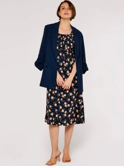 Apricot Damen Midikleid in marine blau - Länge: midi