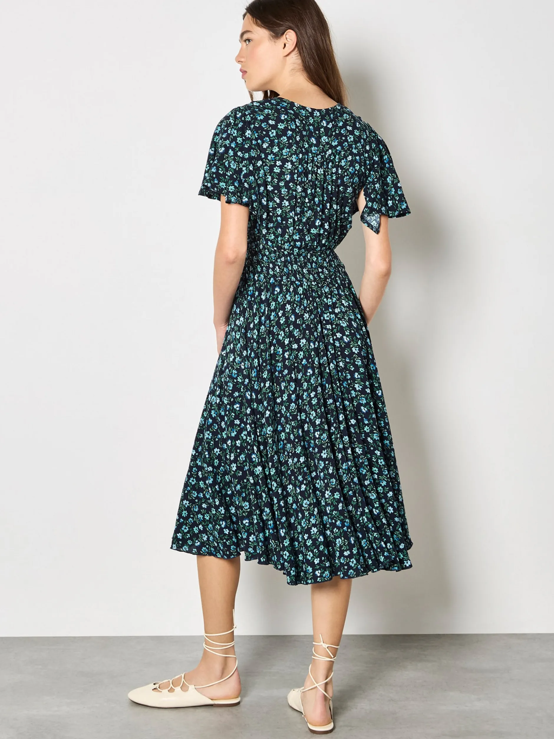 Apricot Damen Midikleid in marine - Länge: midi