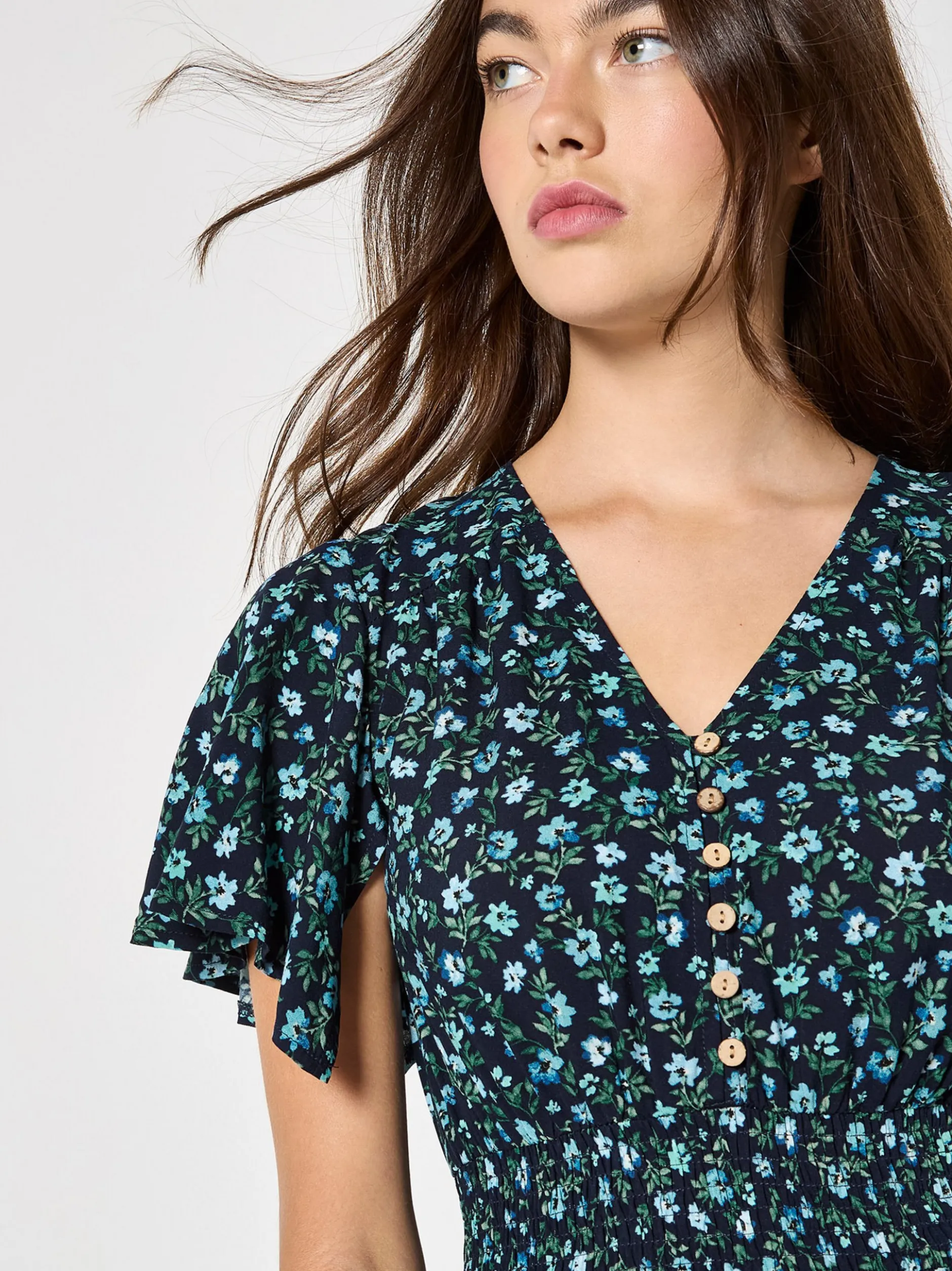 Apricot Damen Midikleid in marine - Länge: midi