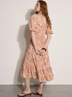 Apricot Damen Midikleid in orange - Ausschnitt: Carmen