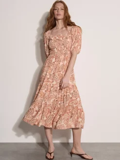 Apricot Damen Midikleid in orange - Ausschnitt: Carmen