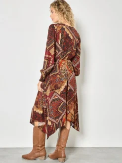 Apricot Damen Midikleid in rosenholz - Länge: midi