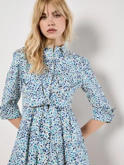 Apricot Damen Minikleid in blau weiß - Länge: knielang