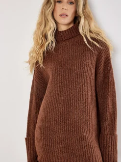 Apricot Damen Minikleid in braun rot - Länge: kurz