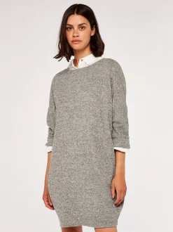 Apricot Damen Minikleid in grau - Ausschnitt: Rundhals