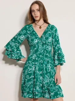 Apricot Damen Minikleid in grün - Länge: knielang