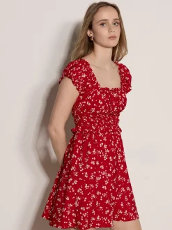Apricot Damen Minikleid in rot - Ausschnitt: Karree
