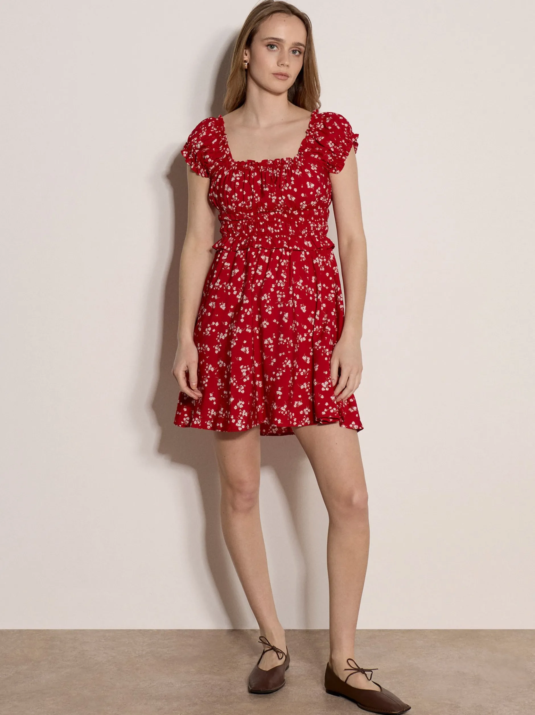 Apricot Damen Minikleid in rot - Ausschnitt: Karree