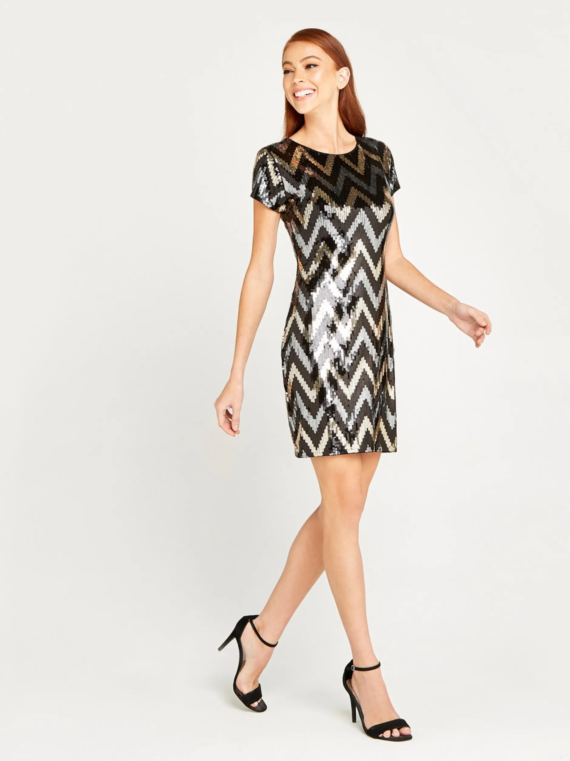 Apricot Damen Minikleid in schwarz grau