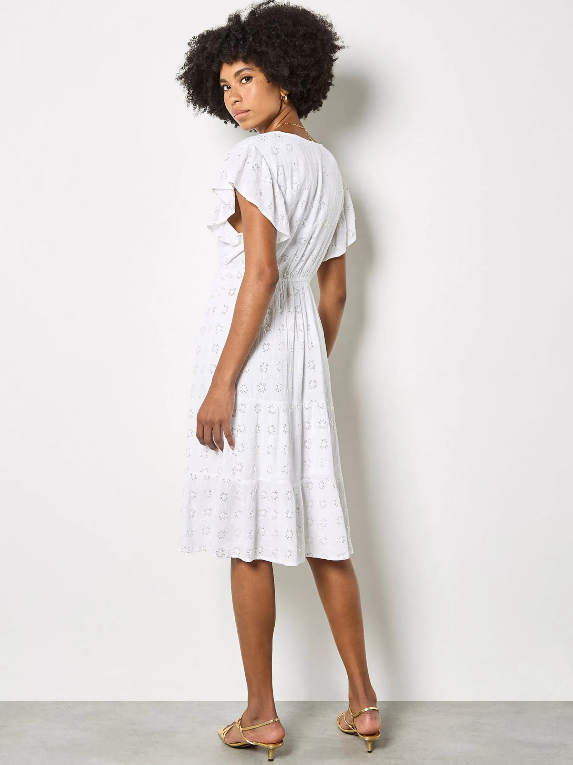 Apricot Damen Minikleid in weiß - Länge: knielang