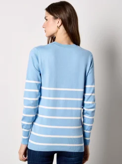Apricot Damen Pullover in blau - Ausschnitt: Rundhals