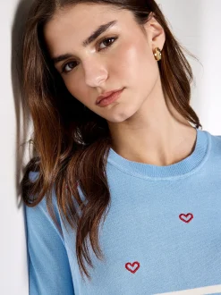Apricot Damen Pullover in blau - Ausschnitt: Rundhals