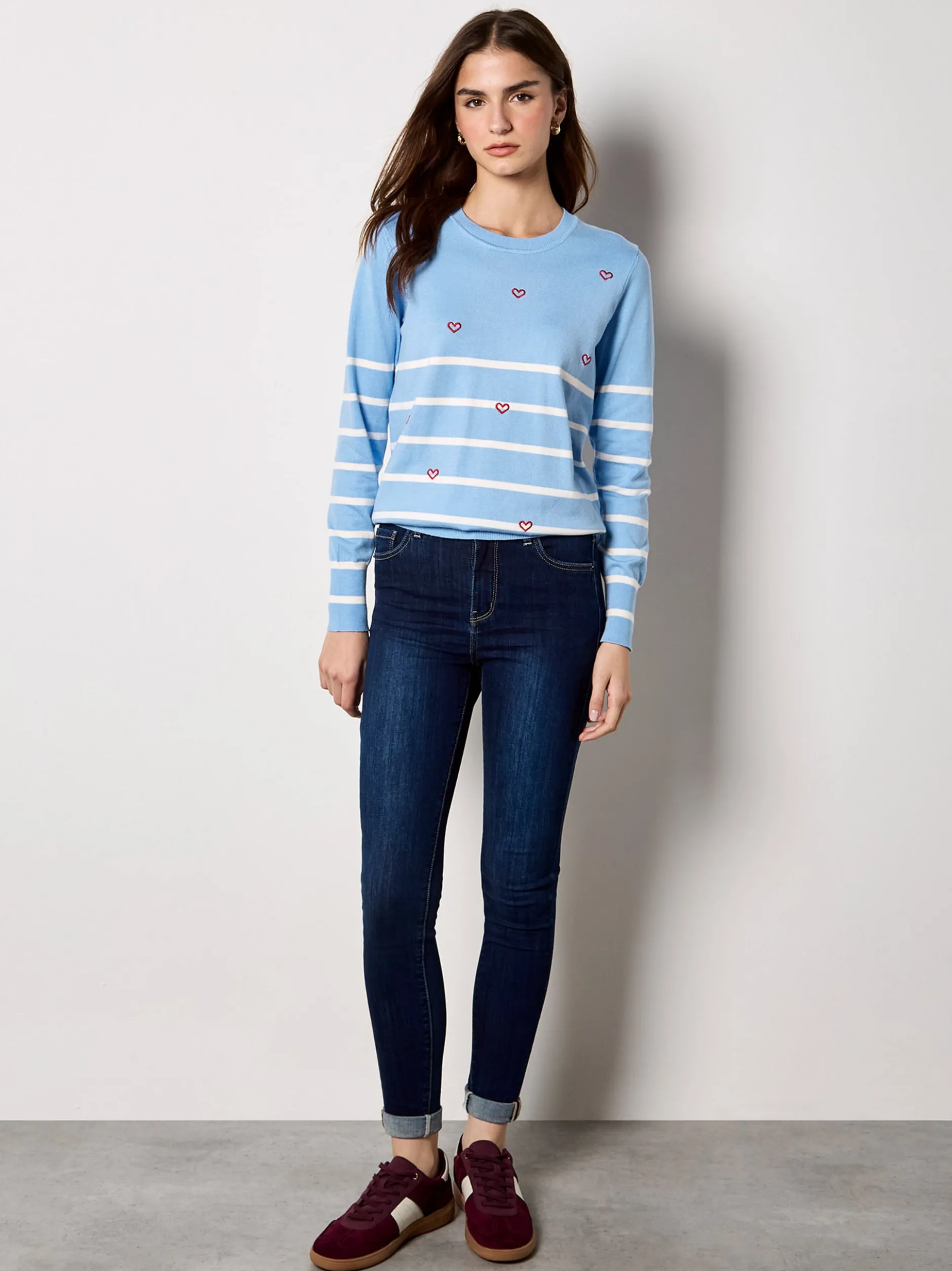 Apricot Damen Pullover in blau - Ausschnitt: Rundhals