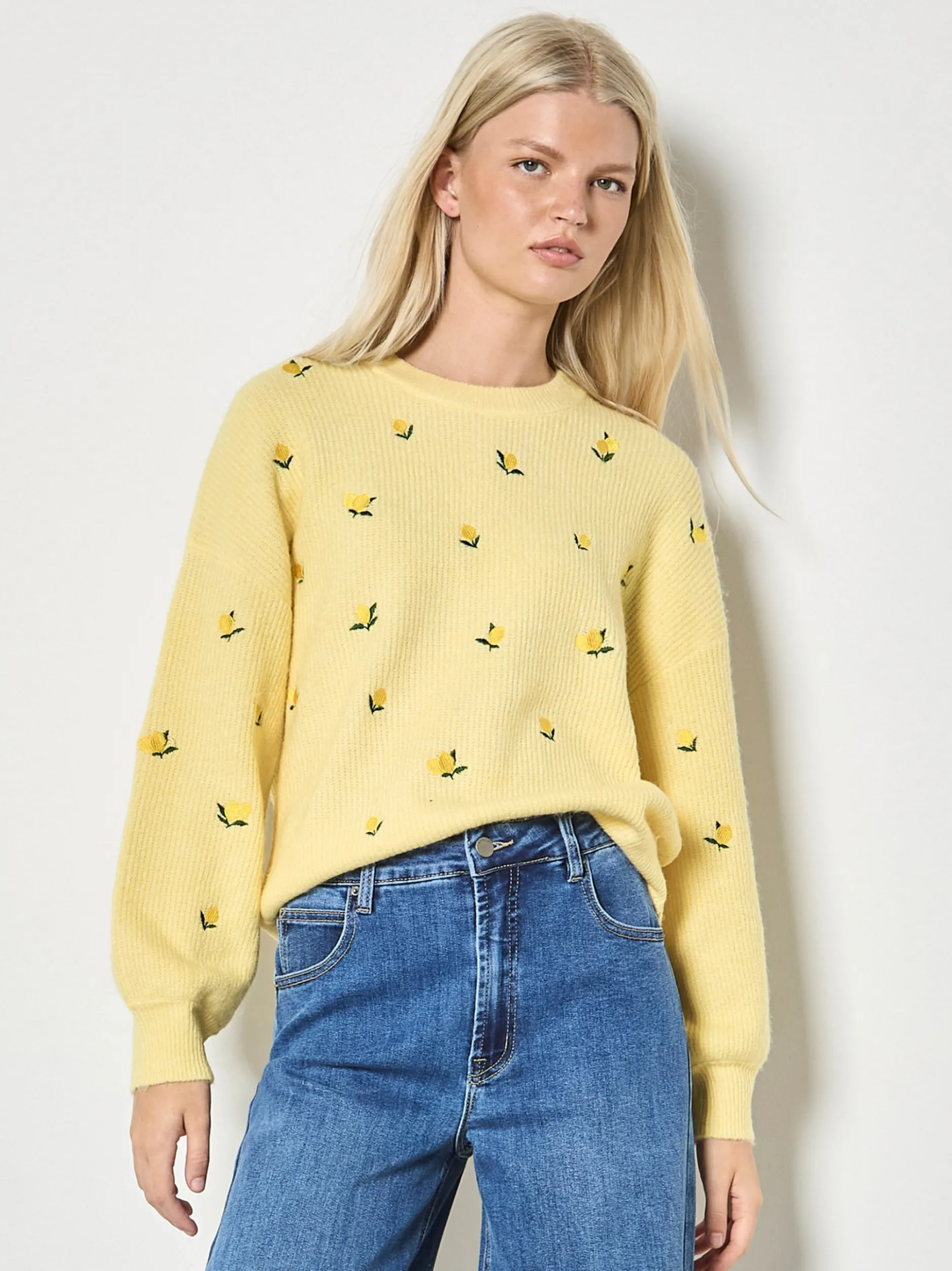Apricot Damen Pullover in gelb - Ausschnitt: Rundhals