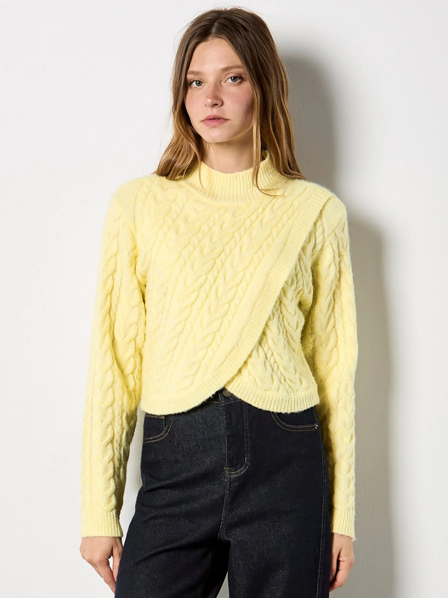 Apricot Damen Pullover in gelb - Ärmel: langarm