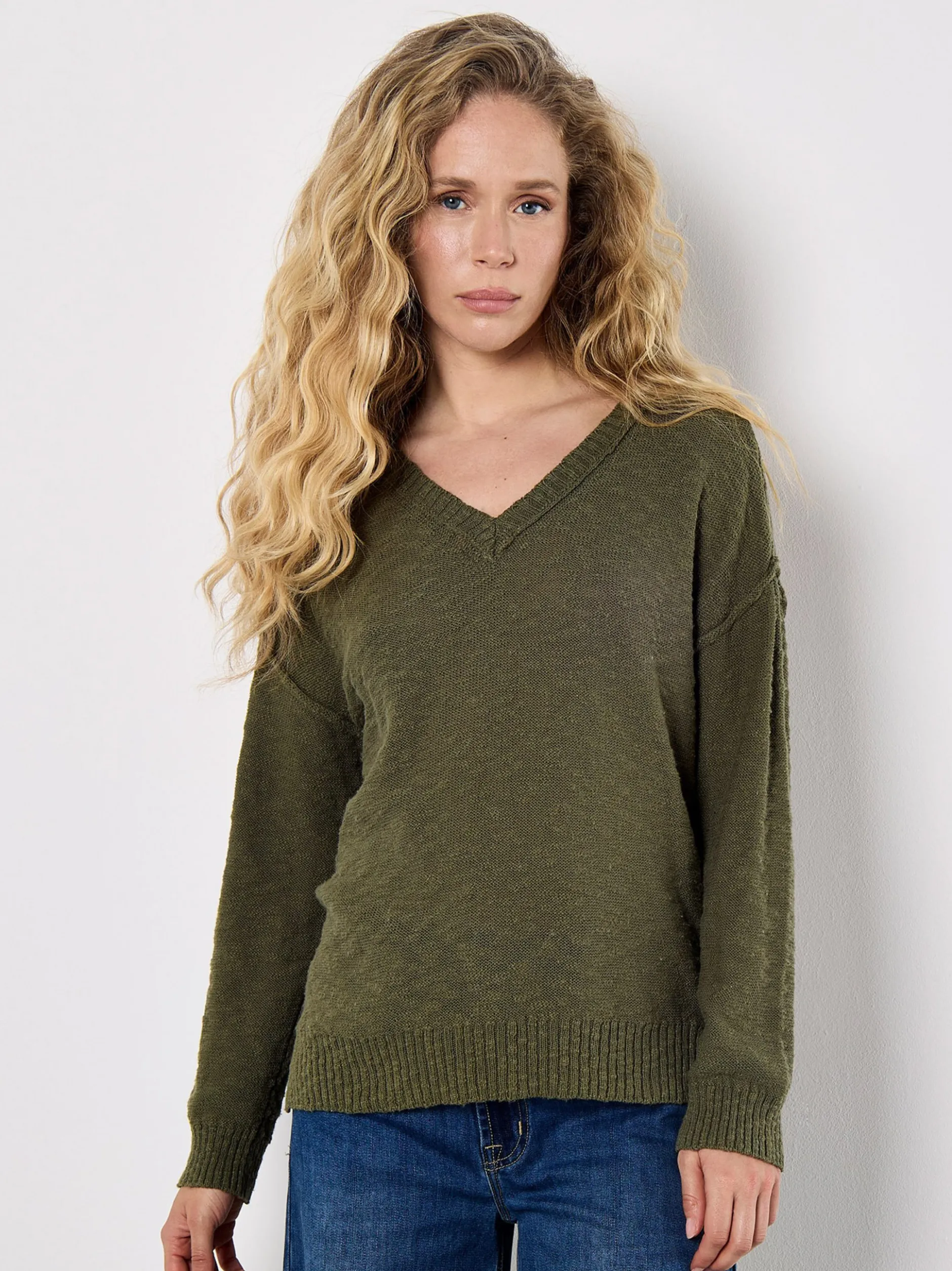 Apricot Damen Pullover in khaki - Ärmel: langarm
