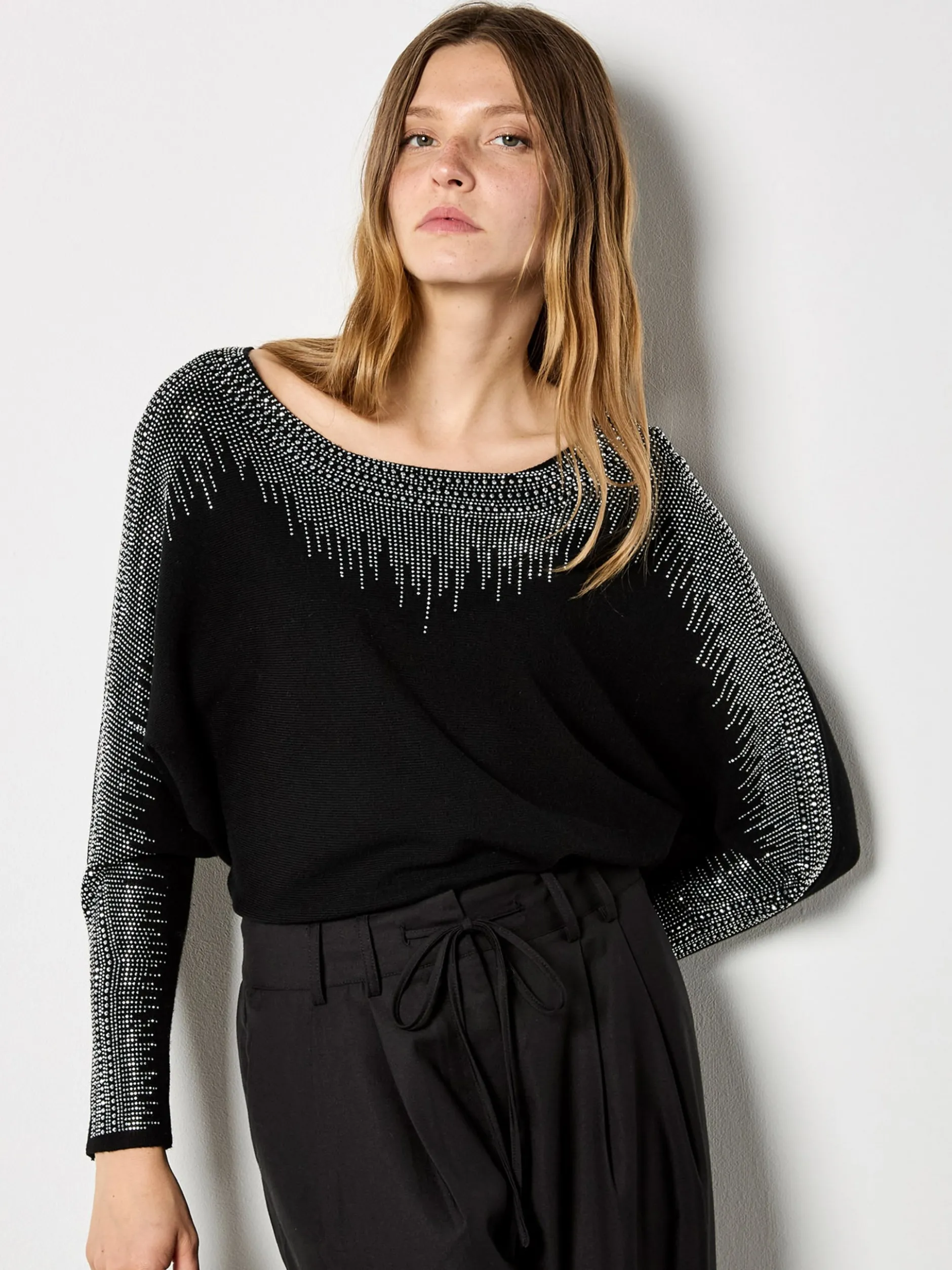 Apricot Damen Pullover in schwarz - Ausschnitt: Rundhals