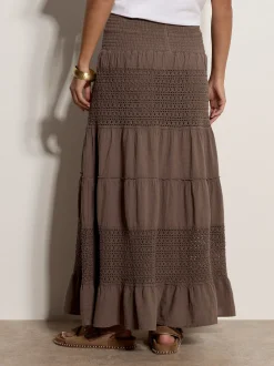 Apricot Damen Rock in beige - Länge: lang