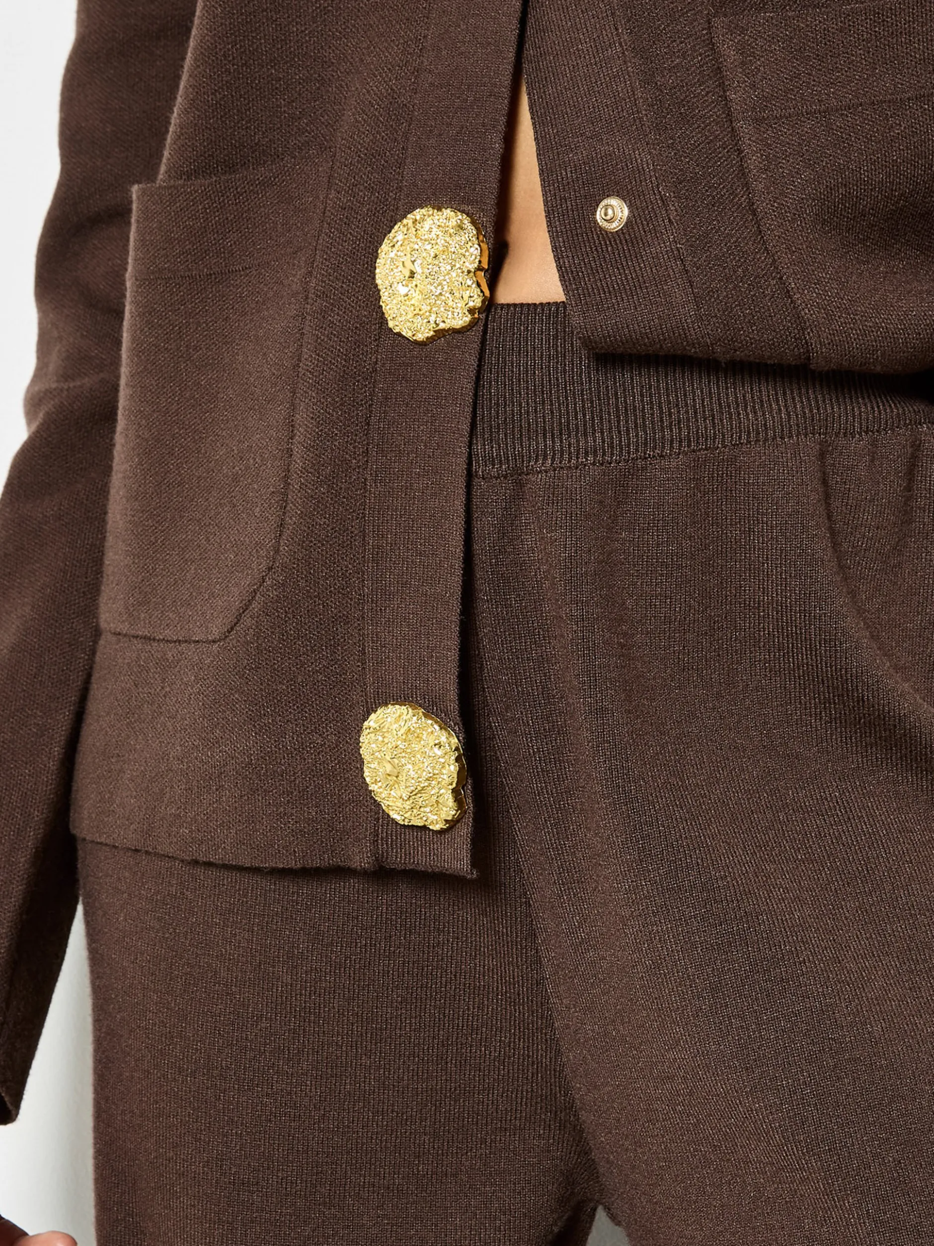 Apricot Damen Strickhose in braun - Länge: lang