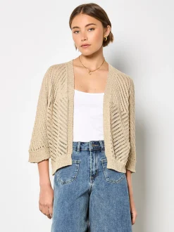 Apricot Damen Strickjacke in gold - Ärmel: langarm