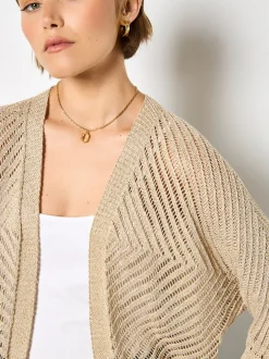 Apricot Damen Strickjacke in gold - Ärmel: langarm