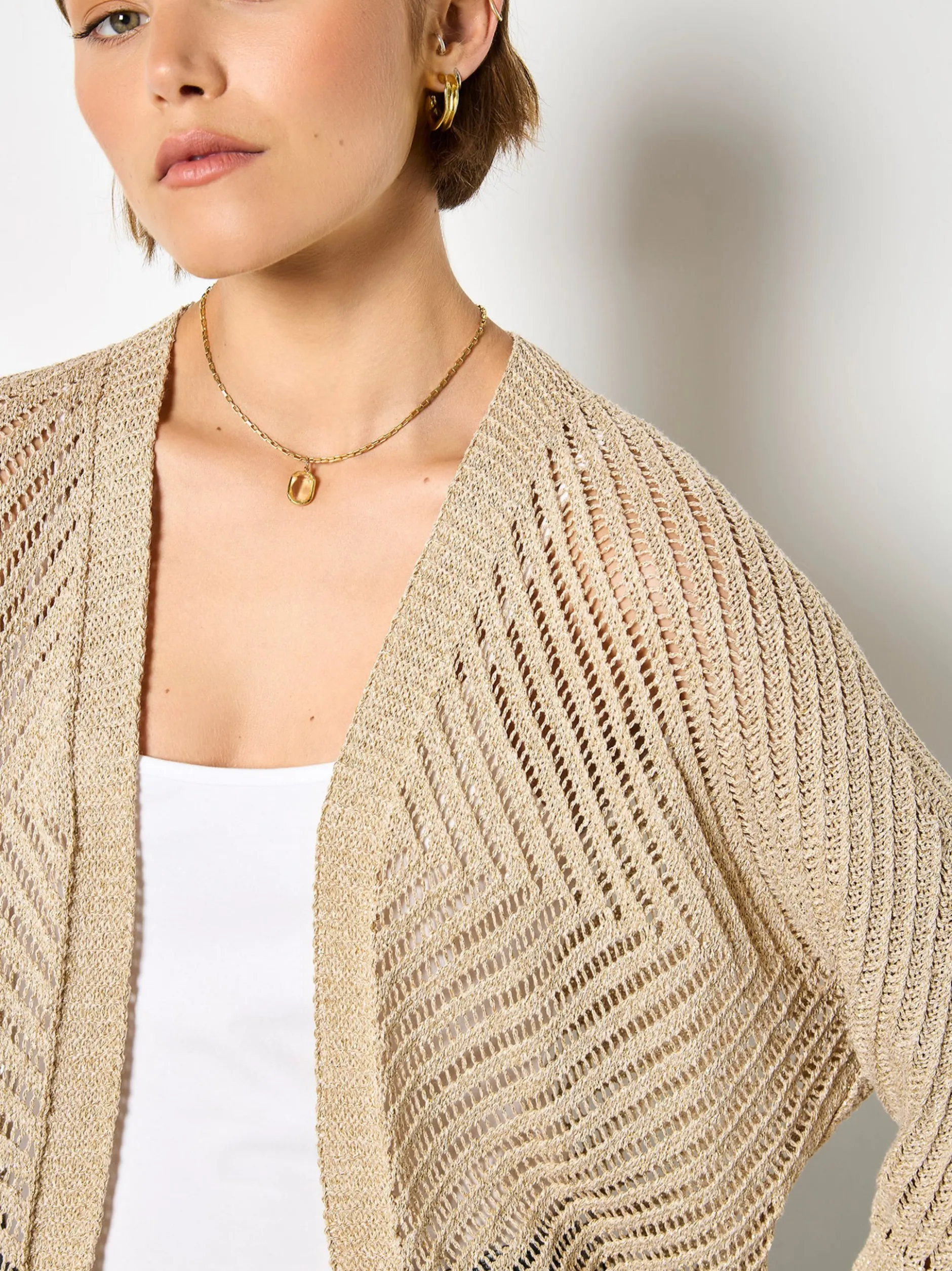 Apricot Damen Strickjacke in gold - Ärmel: langarm