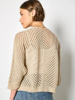 Apricot Damen Strickjacke in gold - Ärmel: langarm