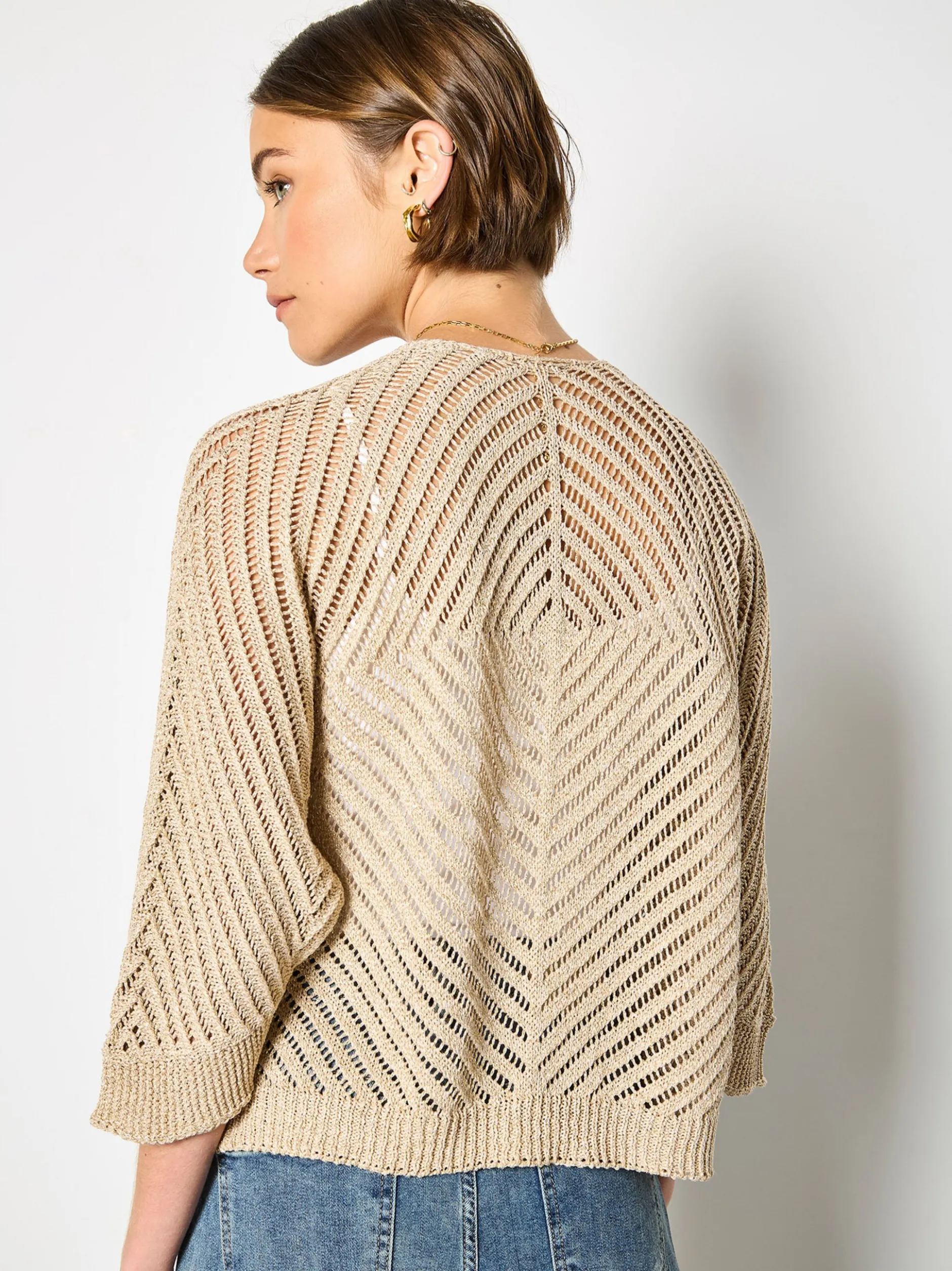 Apricot Damen Strickjacke in gold - Ärmel: langarm