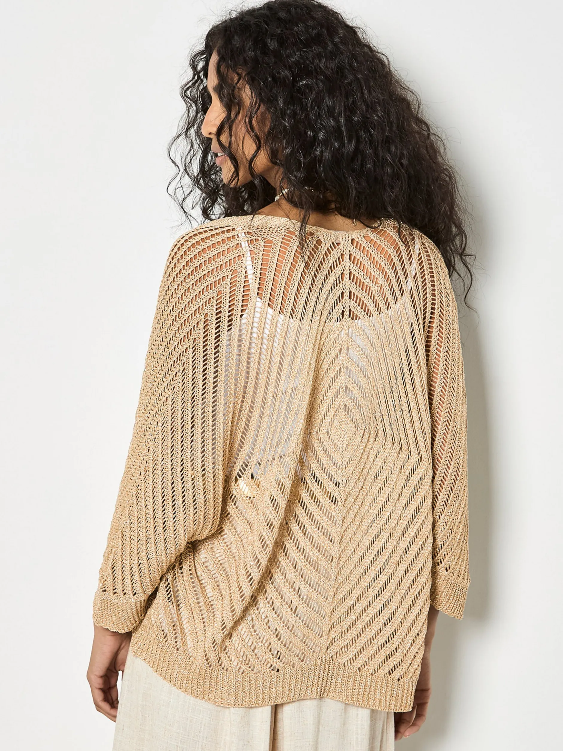 Apricot Damen Strickjacke in gold - Ärmel: langarm