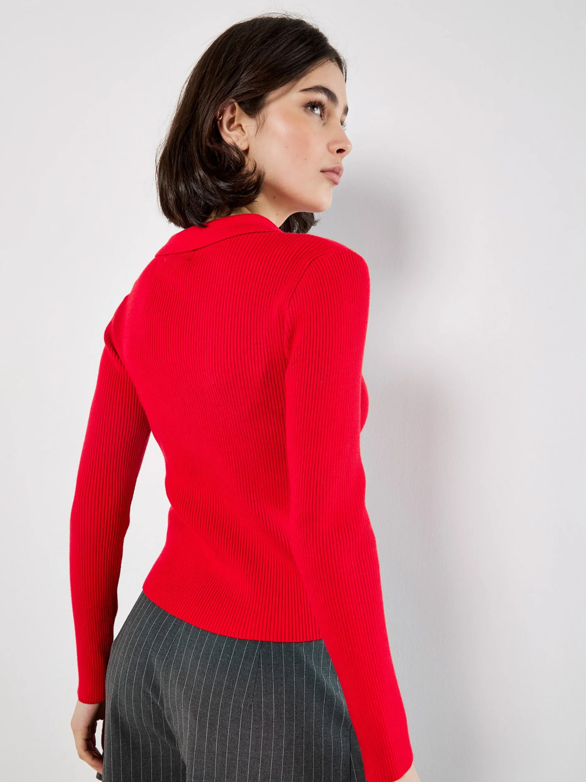 Apricot Damen Strickjacke in rot - Ärmel: langarm