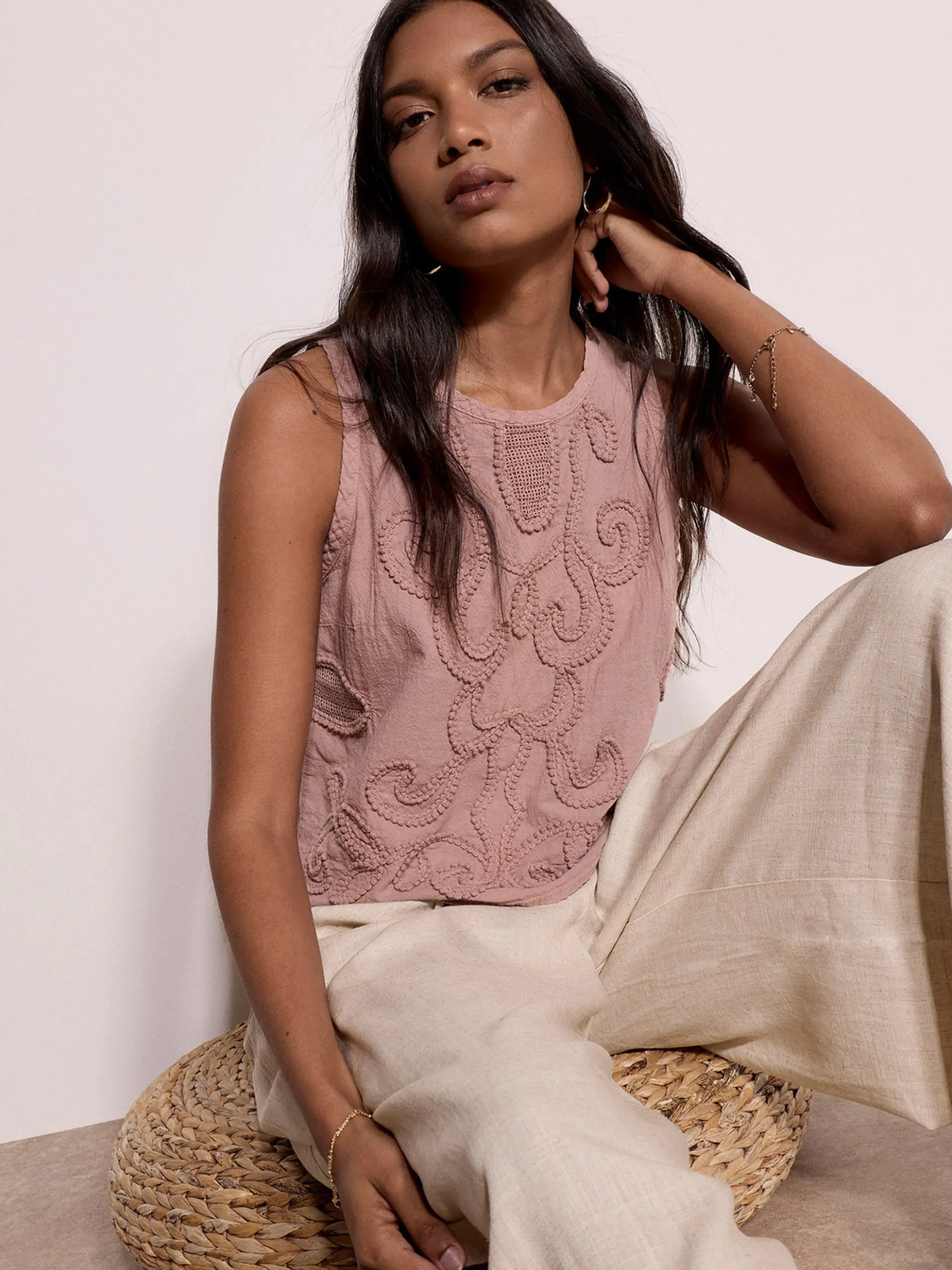 Apricot Damen Top in rosa - Ausschnitt: Rundhals