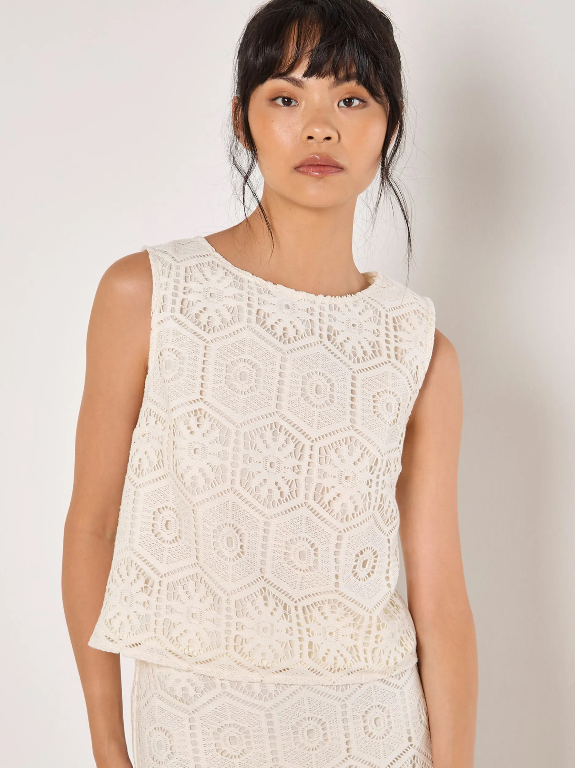 Apricot Damen Top in weiß - Ärmel: ohne Arm