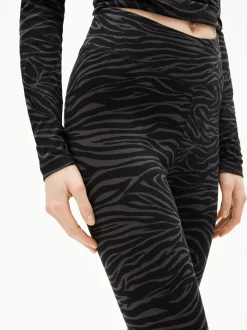 ARMEDANGELS Damen Leggings - Faribaa Zebraraa in schwarz anthrazit