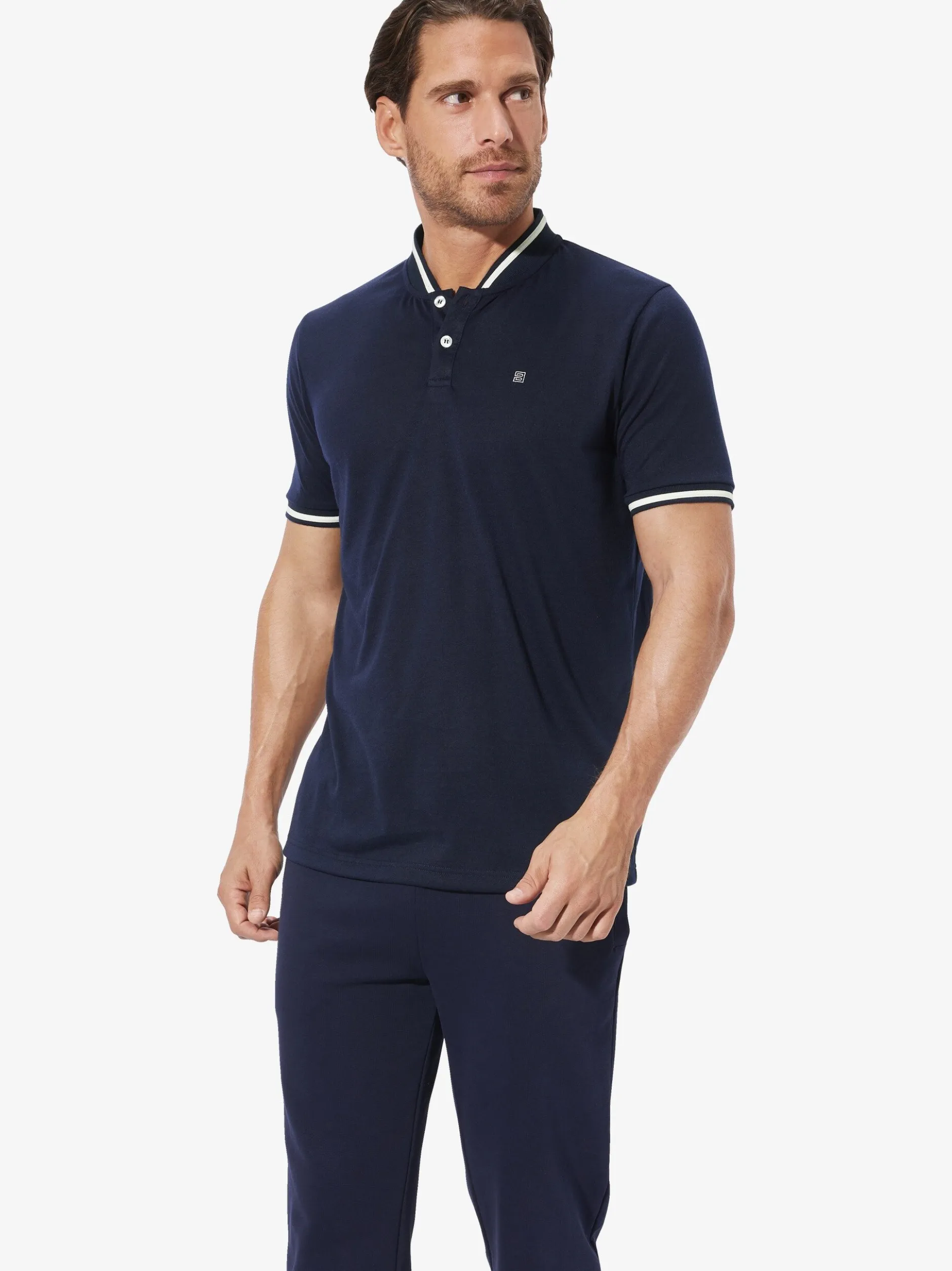 BABISTA Herren Doppelpack Poloshirt - JORMAR in blau weiß