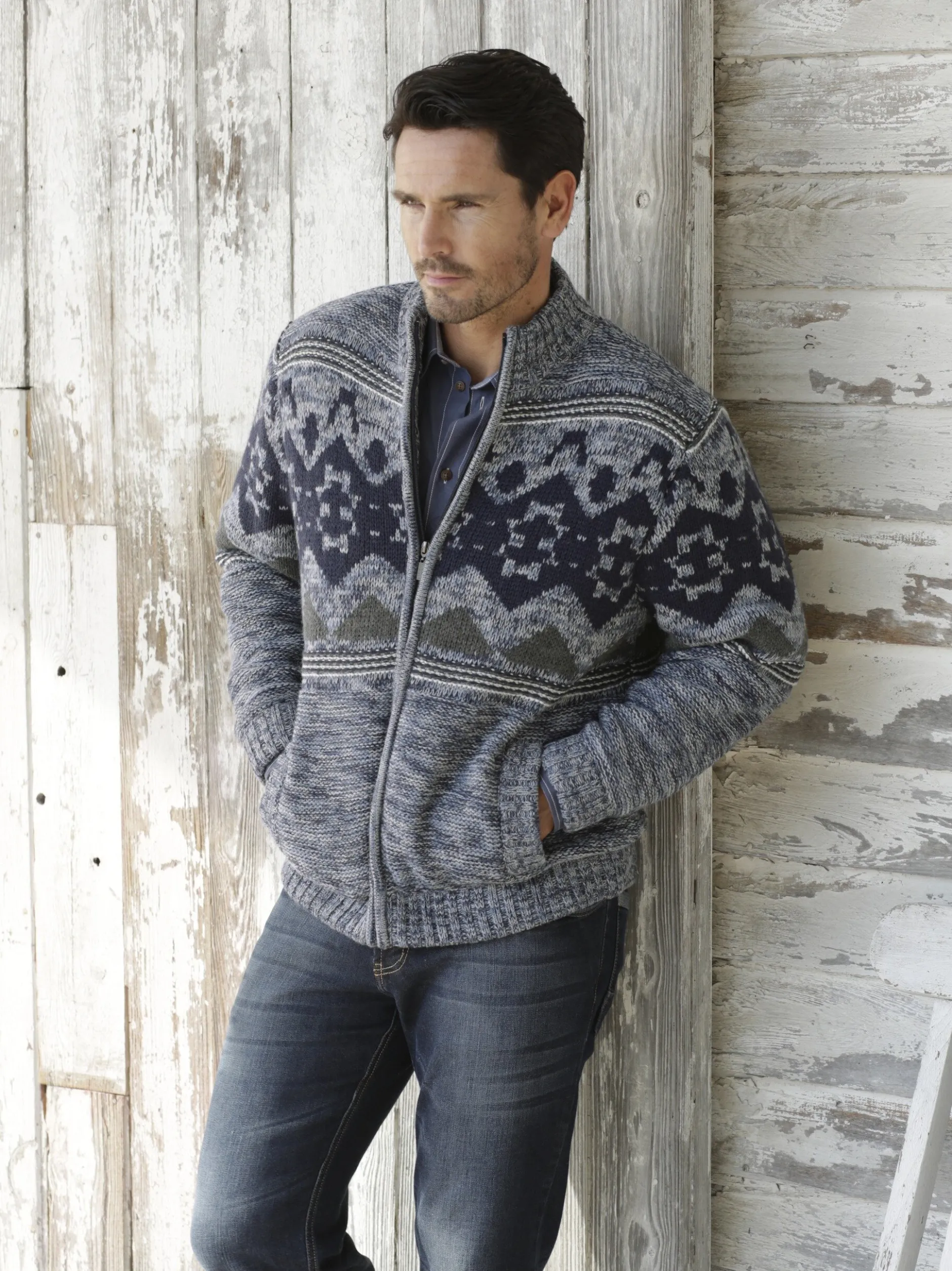 BABISTA Herren Outdoor Strickjacke - TESSABELLA in blau