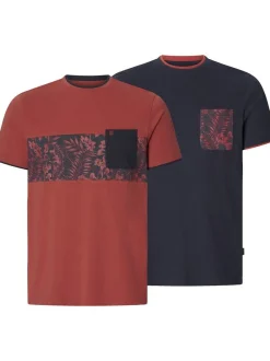 BABISTA Herren T-Shirts - RIGATULI im 2er-Pack in blau rot