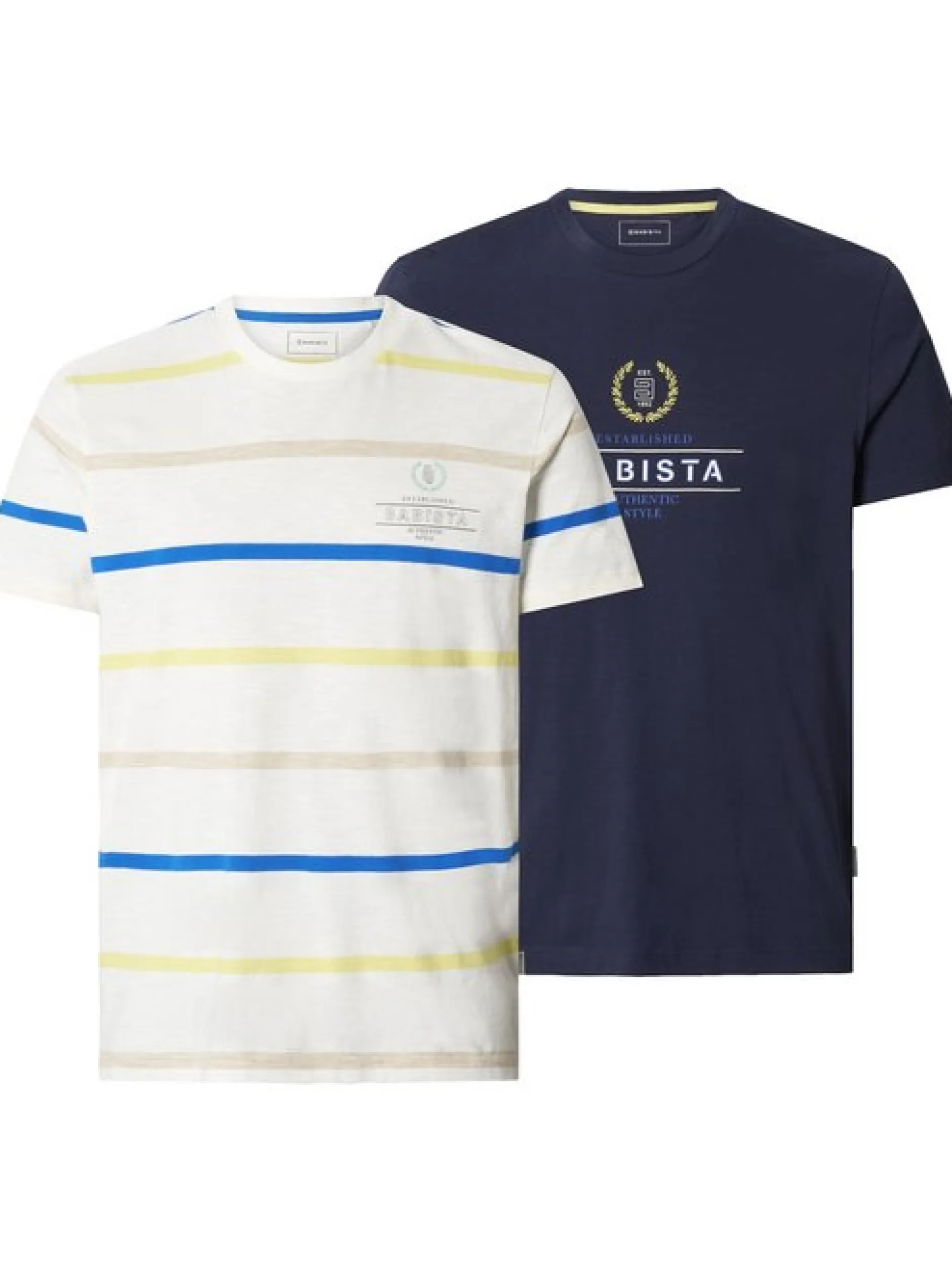 BABISTA Herren T-Shirts - ROMENZO im 2er-Pack in ecru marine