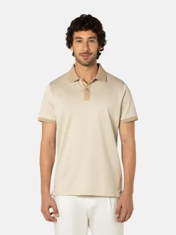 Benvenuto Herren Polo - AURON in beige - Ärmel: kurzarm