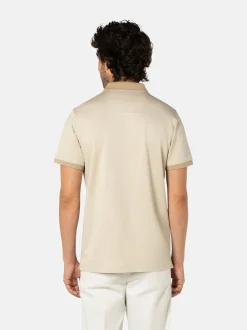 Benvenuto Herren Polo - AURON in beige - Ärmel: kurzarm
