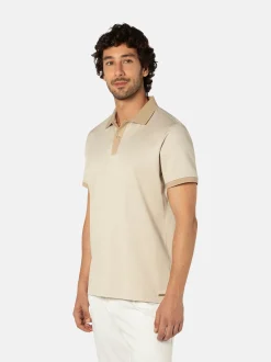 Benvenuto Herren Polo - AURON in beige - Ärmel: kurzarm