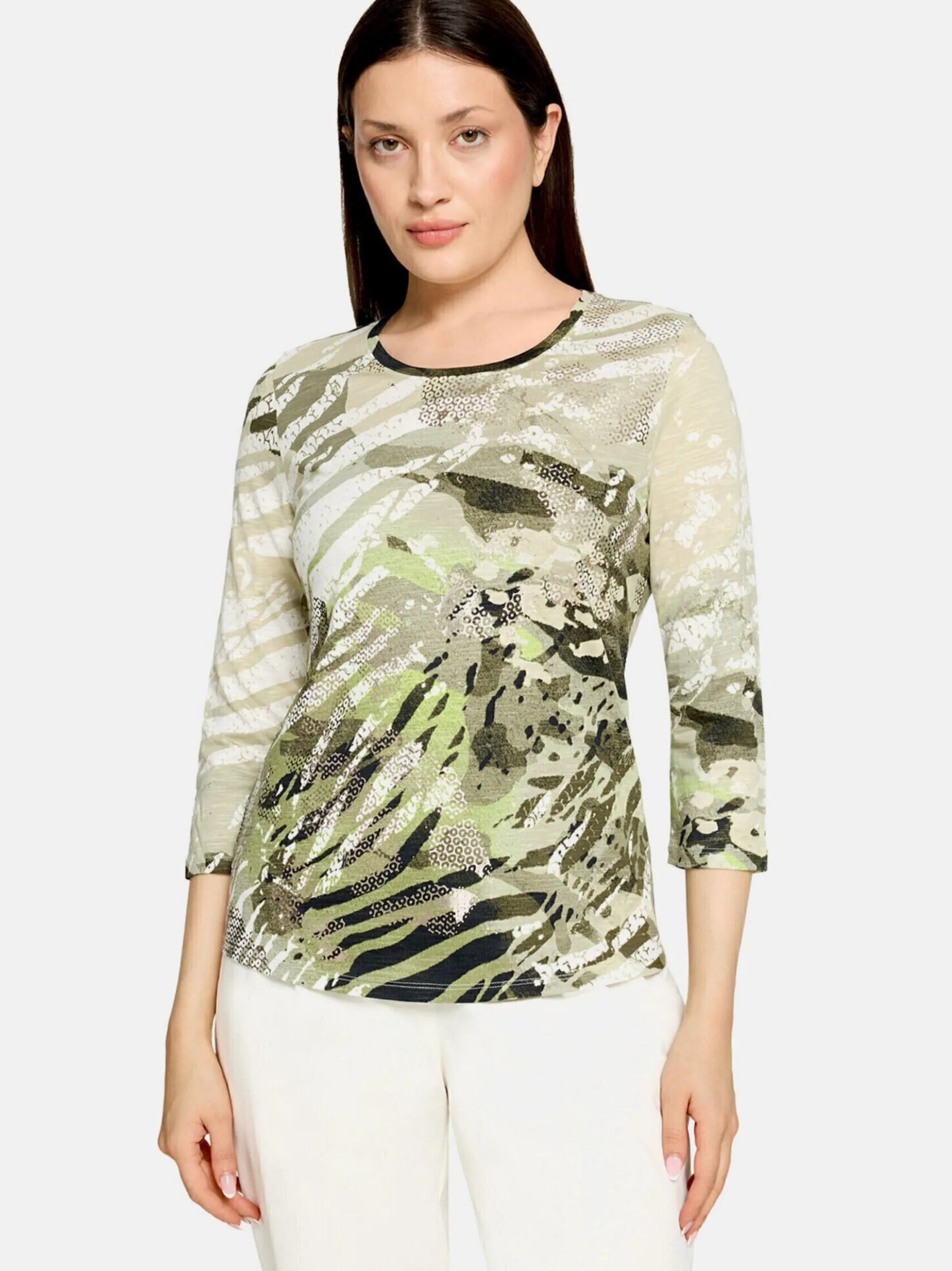 Betty Barclay Damen Basic Shirt in mehrfarbig beige