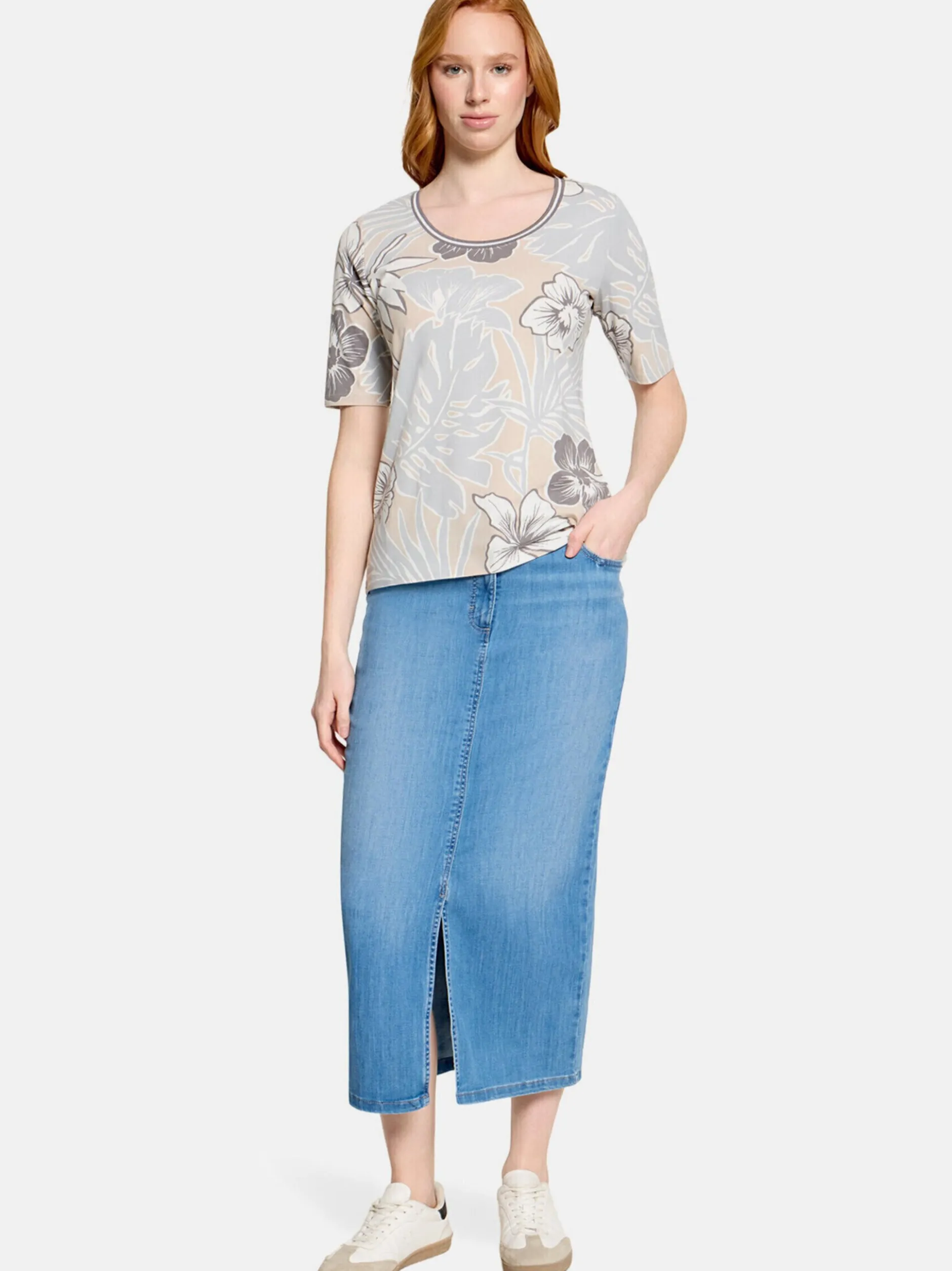 Betty Barclay Damen Basic Shirt in beige mehrfarbig