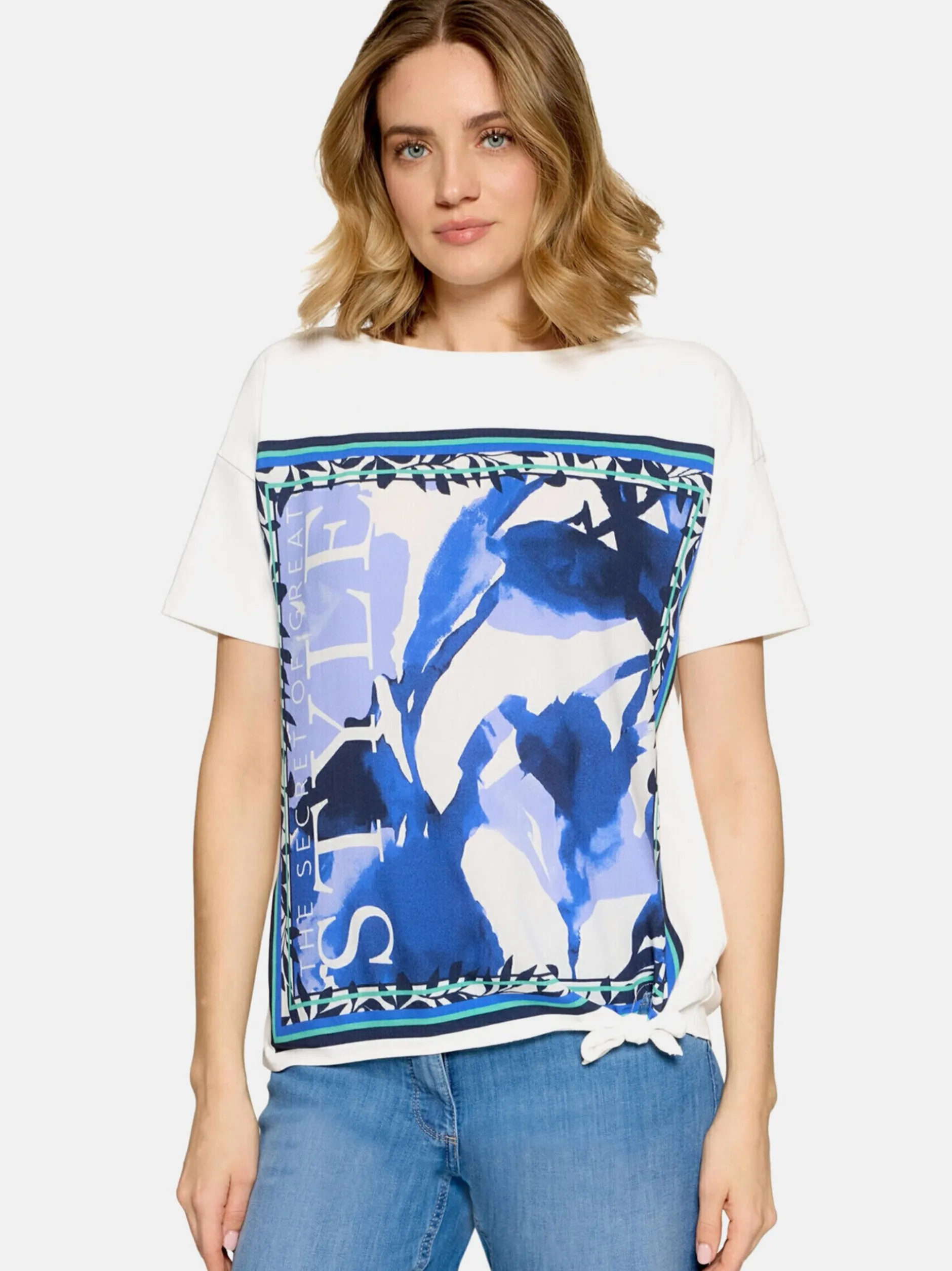 Betty Barclay Damen Blusenshirt in blau weiß